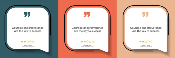 3D bubble testimonial banner, quote, infographic. Social media post template designs for quotes. Empty speech bubbles, quote bubbles and text box. Vector Illustration EPS10.