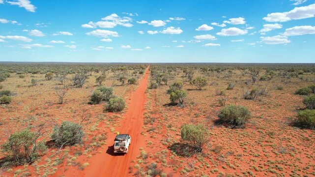 Remote track across the red Australian outback