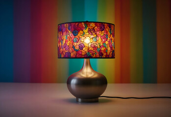 Table lamp on a colorful background