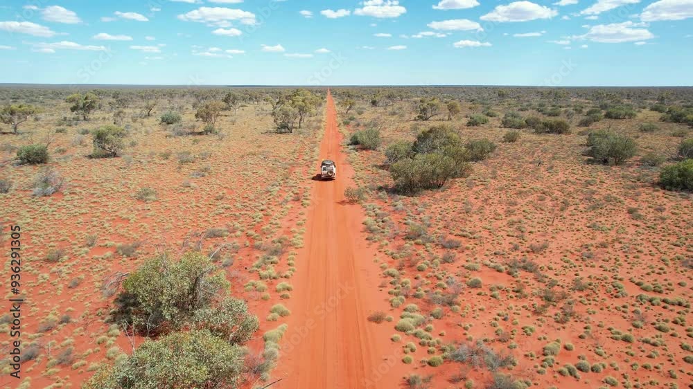 Sticker Remote track across the red Australian outback