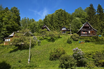 Weekend cottages at the water reservoir Pastviny, Usti nad Orlici District, Pardubice Region, Czech Republic,Europe
