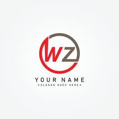 Abstract Letter WZ Logo - Initial Monogram Template for Alphabet W and Z