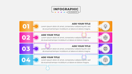 Obraz premium Vector puzzle infographic design template with 4 steps or options
