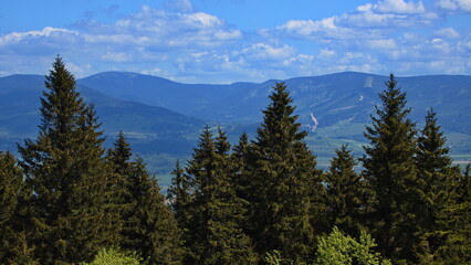 Panoramic view from the observation tower on Suchy Vrch, Pardubice Region,Czech Republic,Europe
