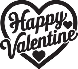 Happy valentines day lettering in love frame and hearts Stock vector image & art