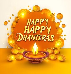beautiful Diwali background with the text HAPPY DHANTERAS