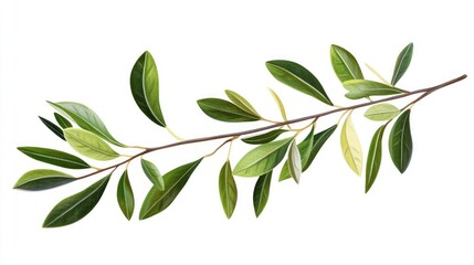 olive branch isolated on white