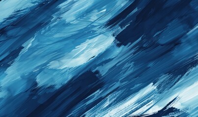 Blue Brush Strokes Abstract Art