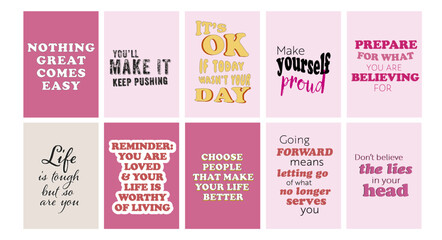 A4 posters, mental health posters, positive affirmation posters. Wall art, A4 prints, journal designs. Printable art, print on demand, 10 pack bundle, wallpapers, screensavers