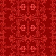 Classic seamless damask border pattern with ornament Vector Illustration  for Elegant Textile design