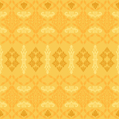 Classic seamless damask border pattern with ornament Vector Illustration  for Elegant Textile design