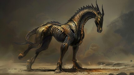 Fototapeta premium Mechanical Horse: A Fantasy Creature Design