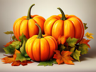 Top view of autumn elements with leaves and copy space.