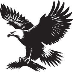 Majestic Eagle Bird Vector art Illustration and silhouettes style with white background