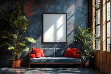 Modern Living Room Interior Design with Plants