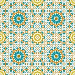 Seamless arabic geometric ornament based on traditional arabic art. Arabian tile. 