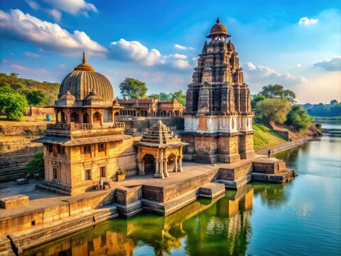 Ancient Sangameshwar temple of Lord Shiva stands majestically at the confluence of Karha and Bhogwati rivers in the historic city of Saswad, India.