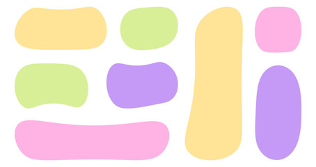 Set of pastel bubble empty square collection flat Illustration