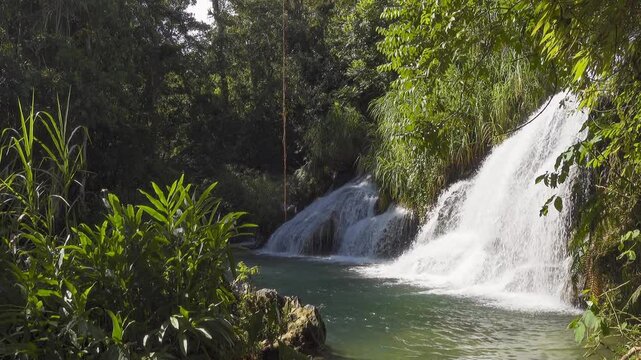 One of El Nicho waterfalls in Cuba