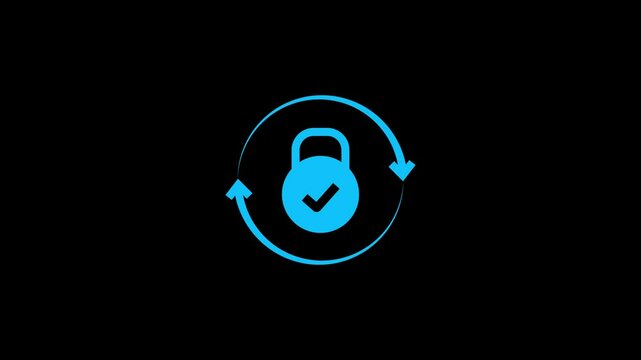 Animated of protection icon. Containing safe, shield, lock, security, Cyber security glyph icon. Containing encryption, protection, password, secure access icon animation.