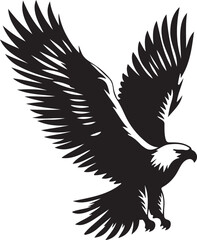 Majestic Eagle Bird Vector art Illustration and silhouettes style with white background