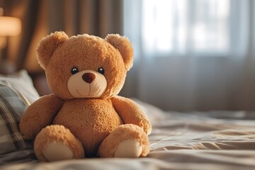 Niedlicher realistisch animierter Teddyb&auml;r im Freien