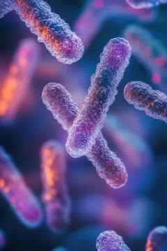 Chromosome condensation as viewed through a microscope, showing the tightly packed DNA in preparation for cell division