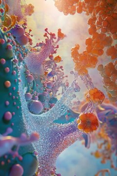 Homeostasis at the cellular level, focusing on ion channels and transport proteins maintaining balance within the cell