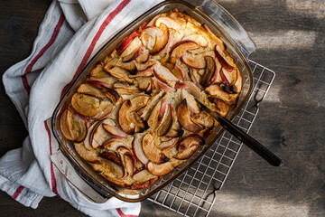 Tasty French invisible apple pie