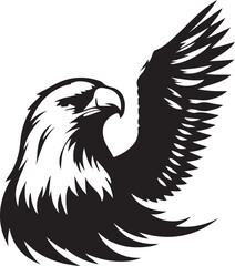 Majestic Eagle Bird Vector art Illustration and silhouettes style with white background