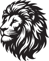 Lion head silhouette vector art illustration