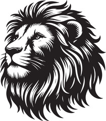 Lion head silhouette vector art illustration