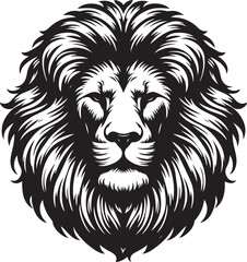 Lion head silhouette vector art illustration