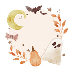 Halloween Frame Fall watercolor