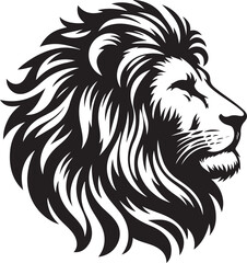 Lion head silhouette vector art illustration