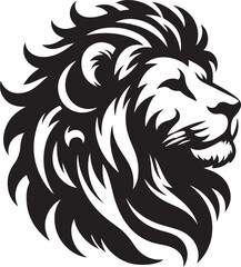 Lion head silhouette vector art illustration