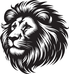 Lion head silhouette vector art illustration