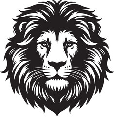 Lion head silhouette vector art illustration