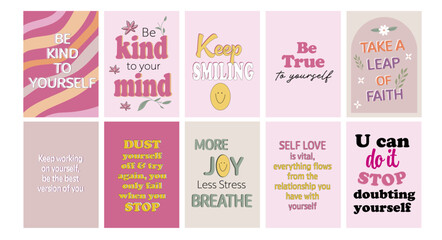 A4 posters, A4 prints, mental health posters, positive affirmation posters. Wall art, journal designs. Printable art, print on demand, 10 pack bundle, wallpapers, screensavers