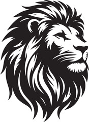Lion head silhouette vector art illustration