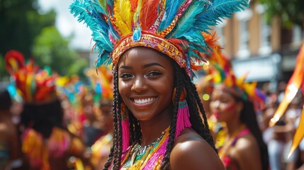 Fototapeta premium Celebrating Diversity at the Colorful Notting Hill Carnival Parade in London