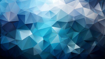 Obraz premium Blue polygonal geometric background, abstract low-poly 3D design, modern digital texture