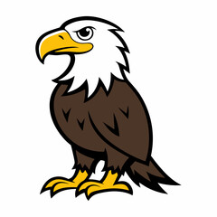 Obraz premium Vector illustration of cartoon eagle isolated on white background.