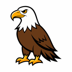 Fototapeta premium Vector illustration of cartoon eagle isolated on white background.