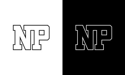 letter symbol NP line art modern logo