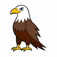 Obraz premium Vector illustration of cartoon eagle isolated on white background.