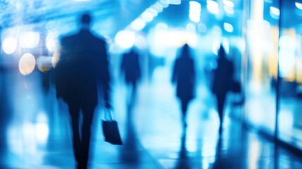 Walking business people in office