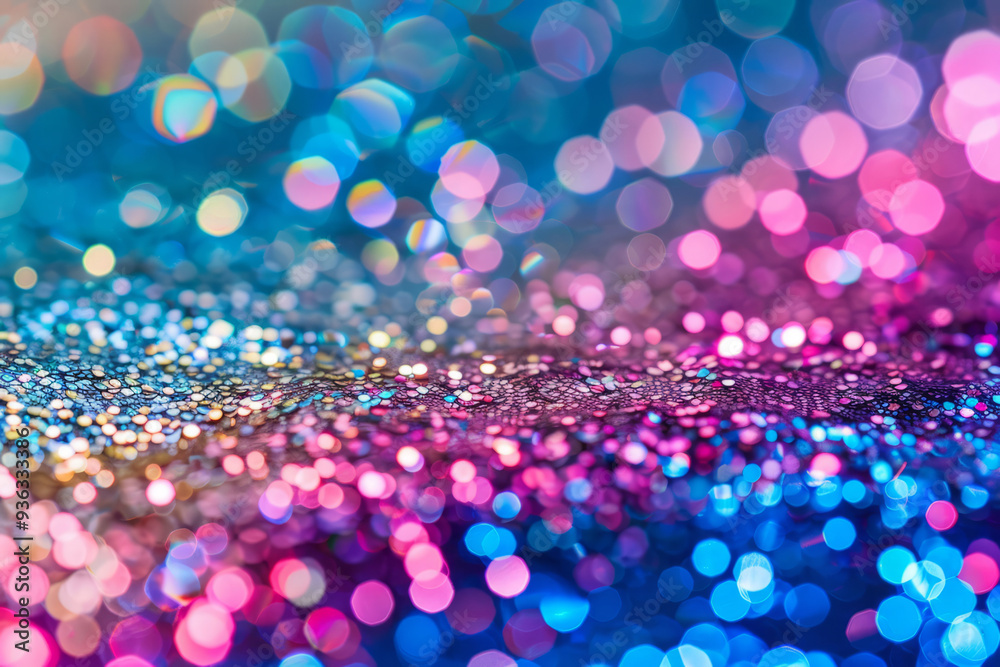 Wall mural vibrant colorful background with sparkling sequins in various colors. festive texture
