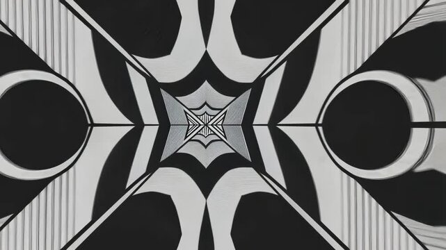 Abstract black and white retro pattern with motion graphic animation
