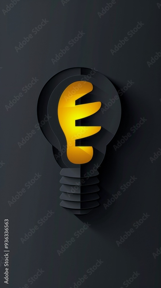 Poster this striking design features a minimalistic lightbulb, showcasing an illuminated interior that cast